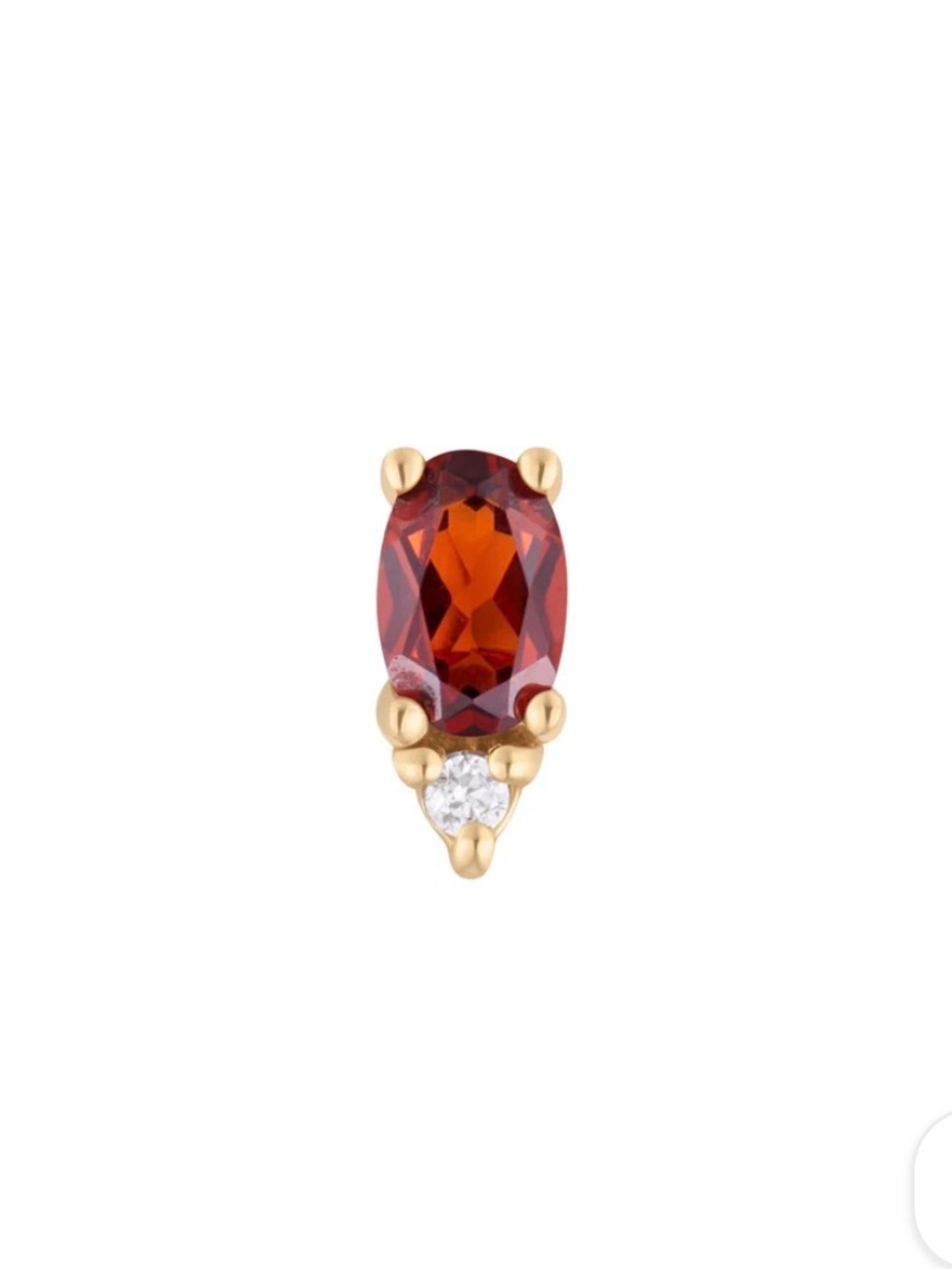 Buddha Jewelry Garnet Desden threadless end yellow gold
